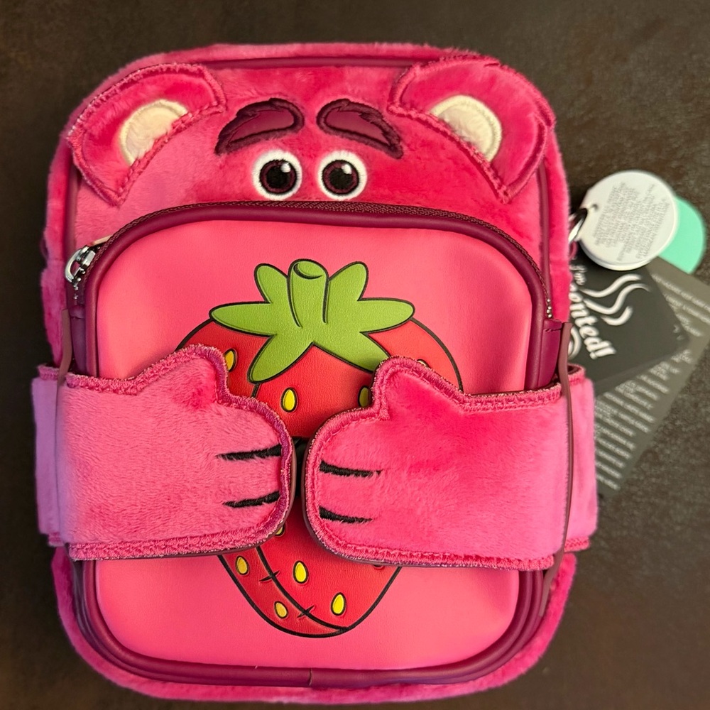 Loungefly Lotso Plush Crossybody Strawberry Pink Backpack